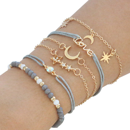 Star And Moon Theme Set Bracelet