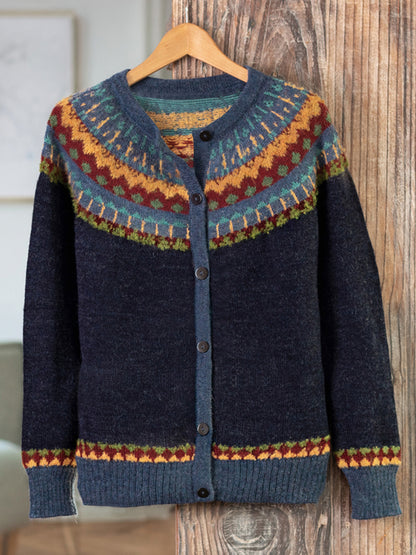 Women's Winter Geometric Cardigan Sweater