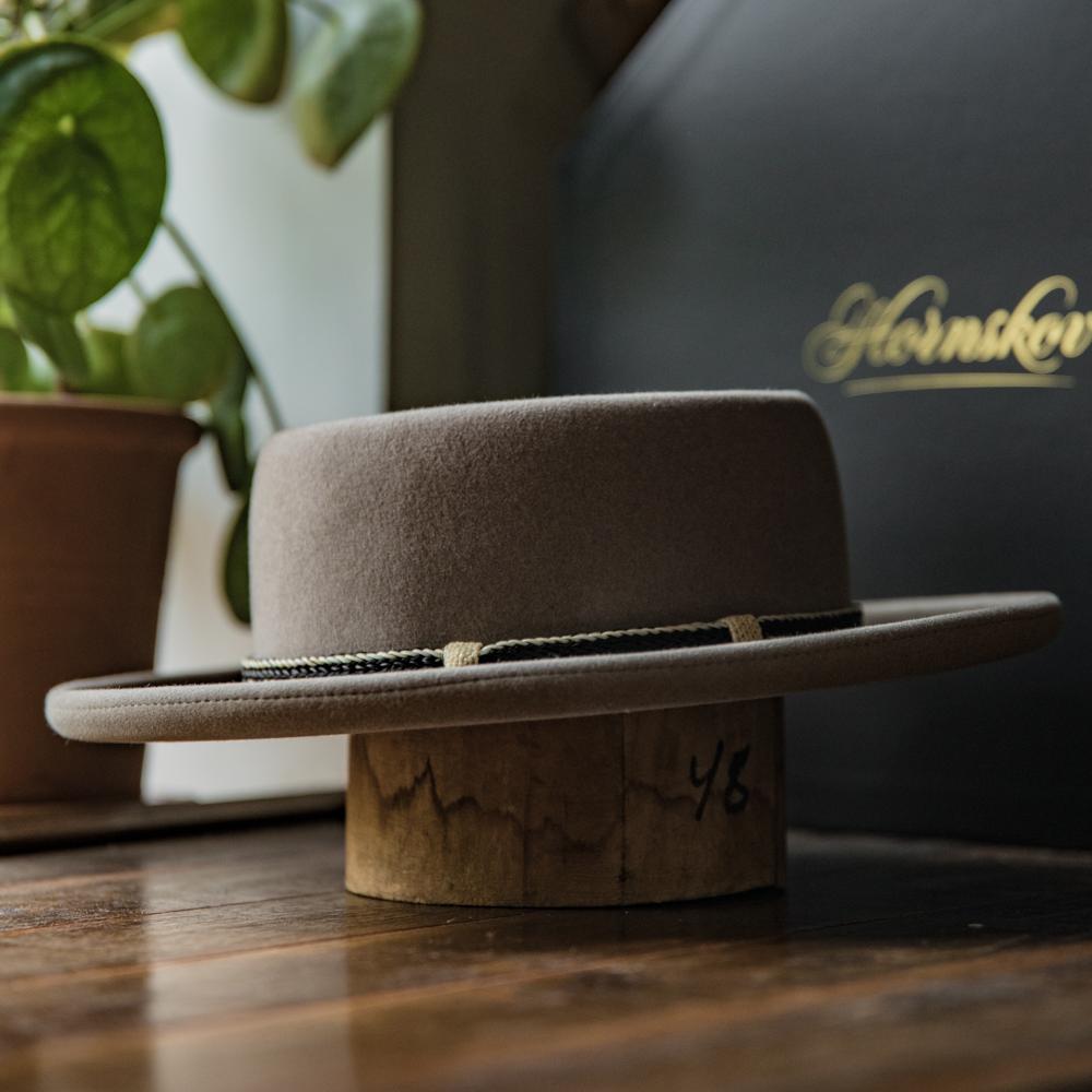 Grey Wool Felt Pork Pie Hat