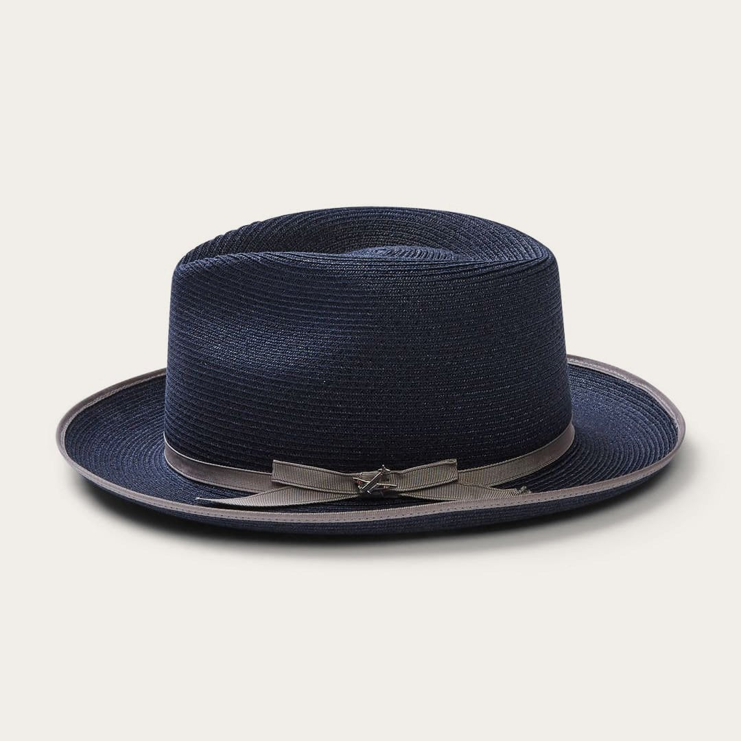 STRATOLINER HEMP FEDORA -NAVY [BUY 2 FREE SHIPPING & BOX PACKING]