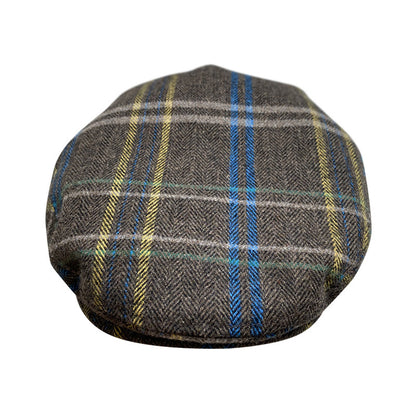 THE PEAKED Marl Flat Hat RUSTY-Harris Tweed