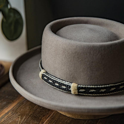 Grey Wool Felt Pork Pie Hat