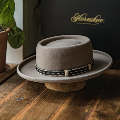 Grey Wool Felt Pork Pie Hat