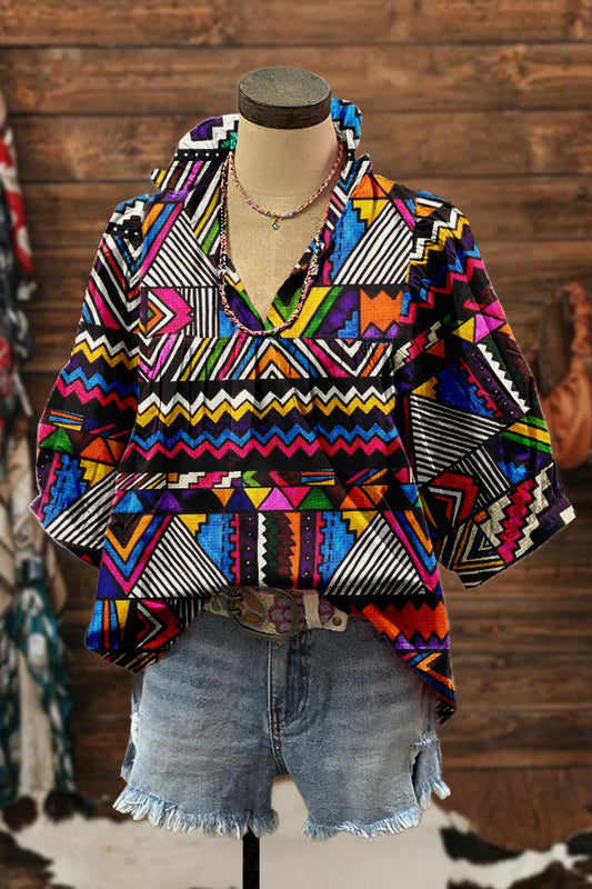 Unique Mardi Gras Puff Sleeve Blouse