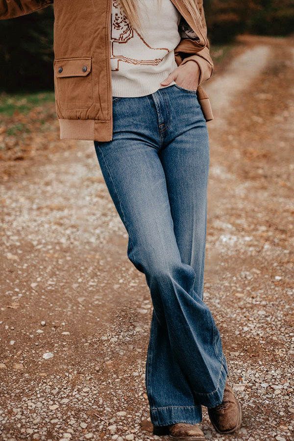 Vintage Washed Straight Jeans