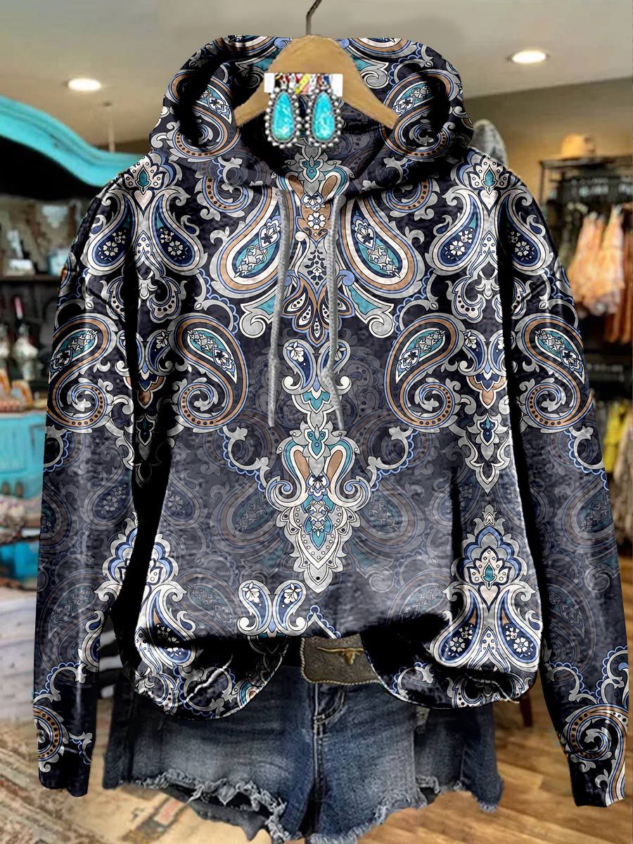 Paisley Print Casual Sweatshirt