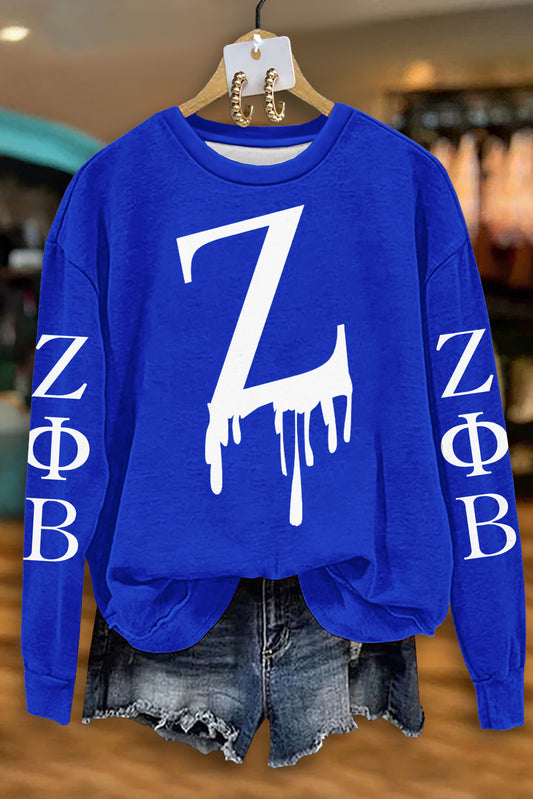 Classic Zeta Phi Beta Sorority Print Sweatshirt