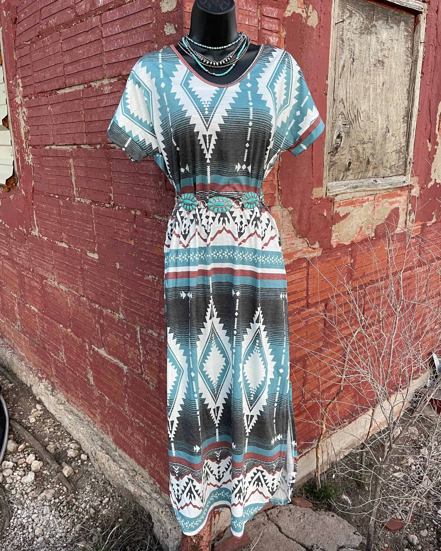 Stepping Up Aztec Maxi Dress