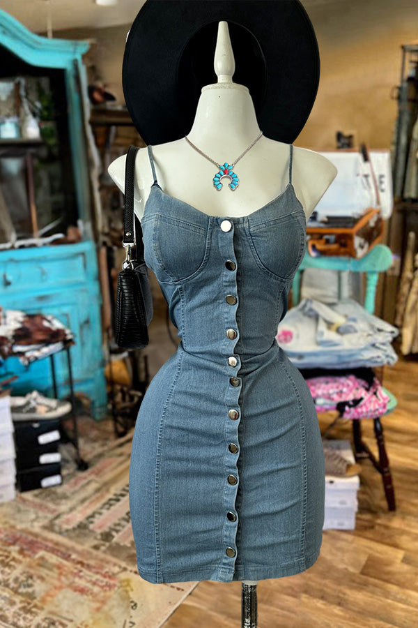 Sexy Fit Front Button Dress