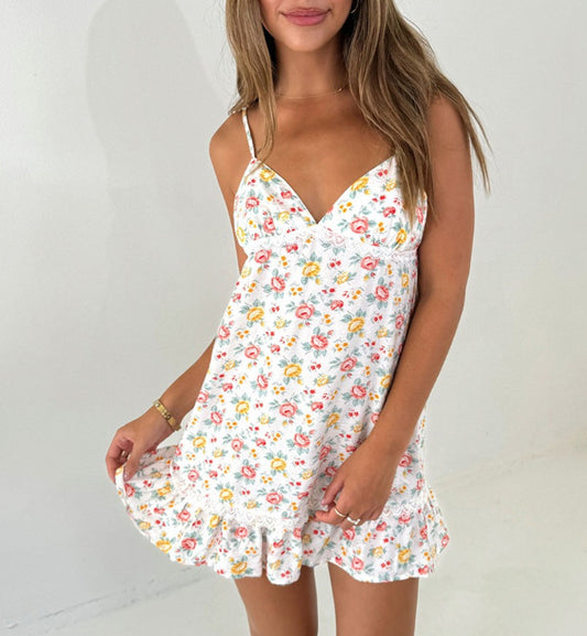 Floral Strap Mini Dress