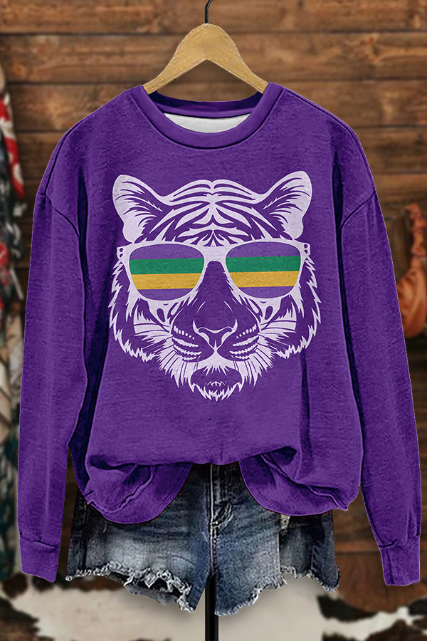 Cute Tiger Mardi Gras Sweatshirt