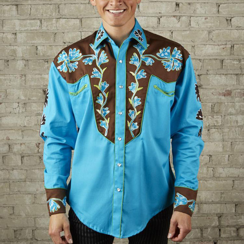 Men's Western Vintage Embroidered Shirt