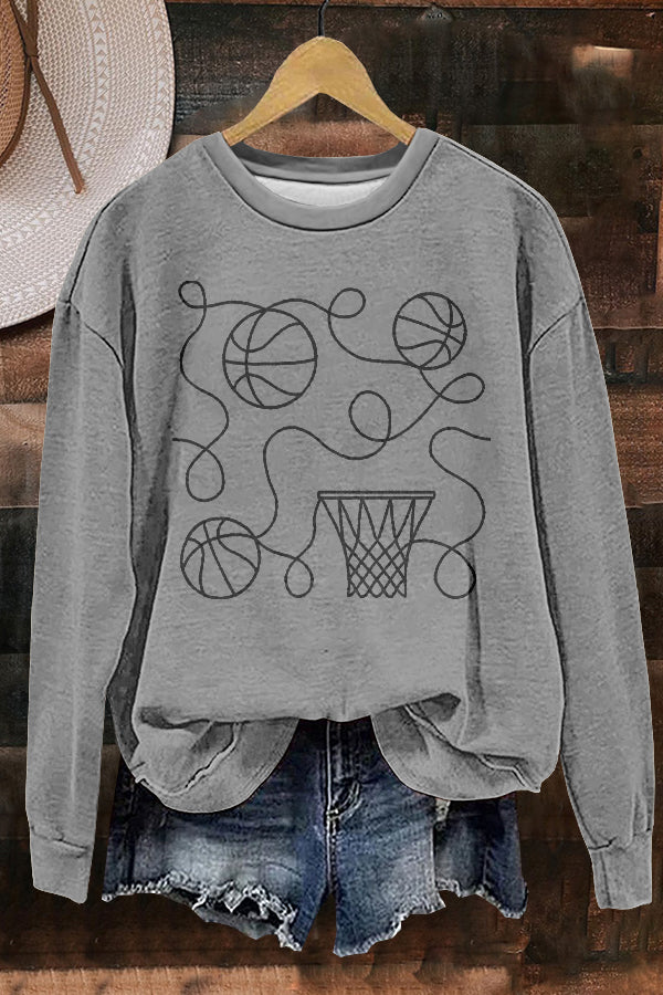 Classic Gameday Basketball Print Sweatshirt