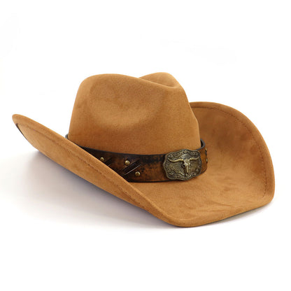 Men's Vintage Western Cowboy Hat Suede Knight Hat