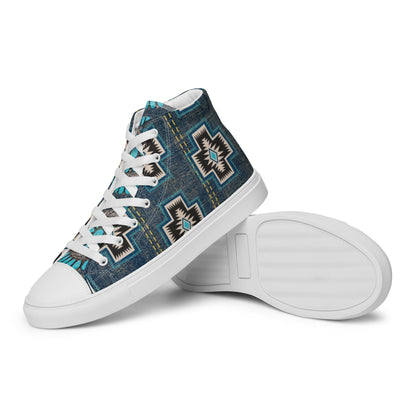 Aztec Cross Women__ high top canvas shoes