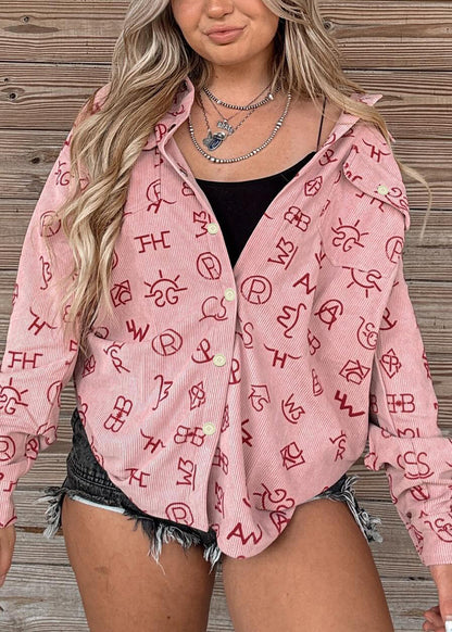 Western Print Corduroy Jacket