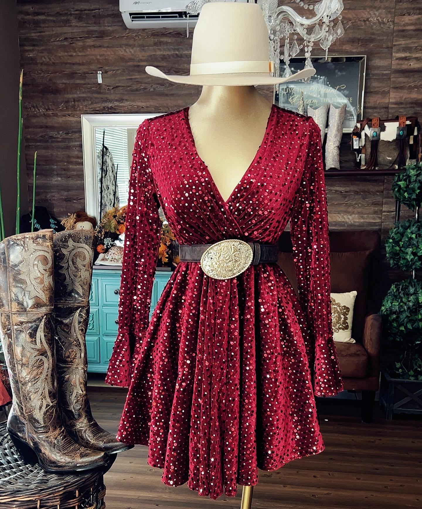 Women's Western Sequin Dress