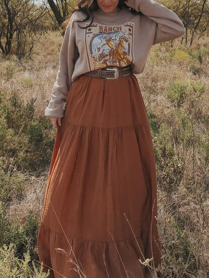 Women's Western Solid Skirt