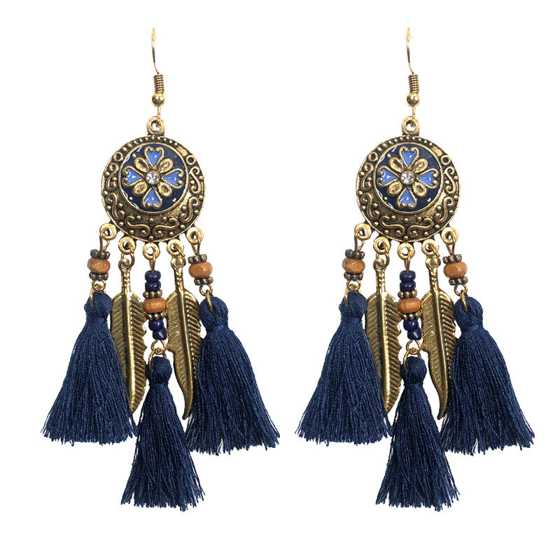 Women's Ethnic Style Tassel Drop Earrings