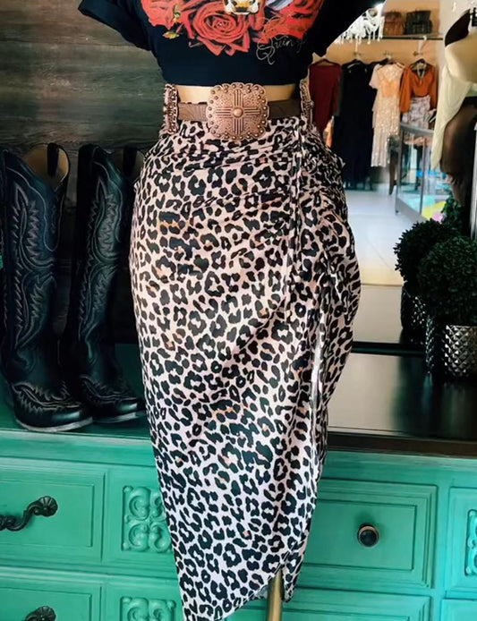 Vintage Leopard Print Skirt