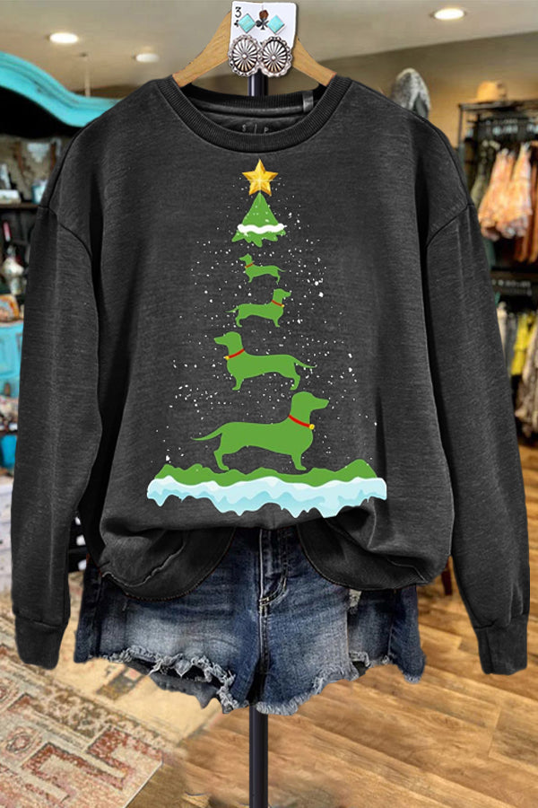 Classic Dachshund Christmas Tree Sweatshirt