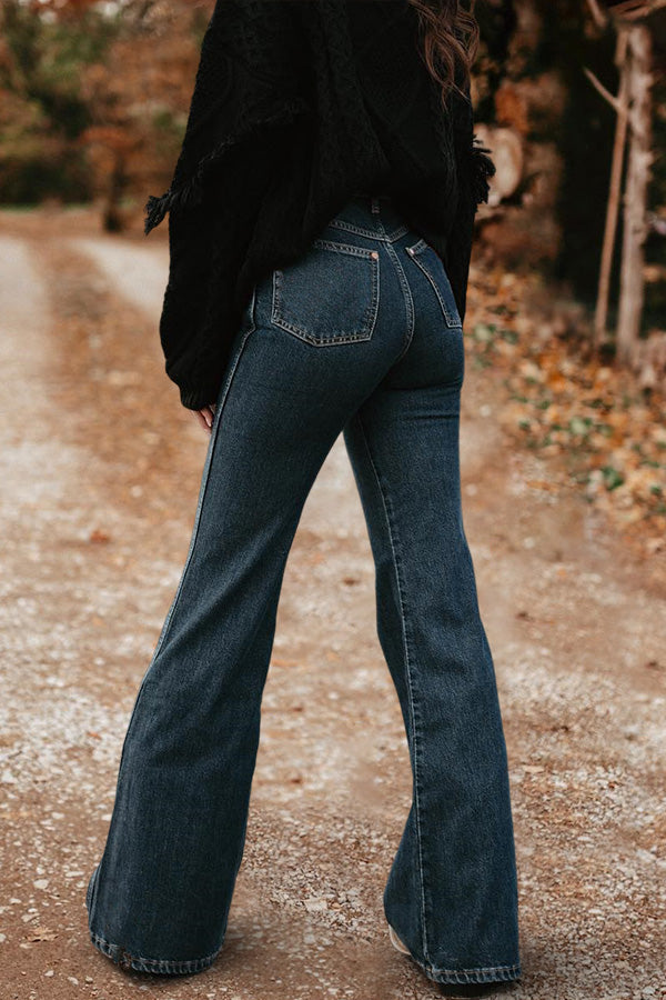 Vintage Washed High Waist Wide Leg Jeans