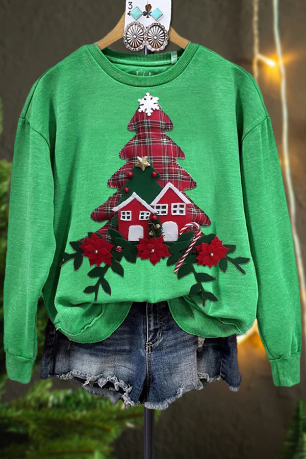 Classic Contrast Christmas Tree Sweatshirt