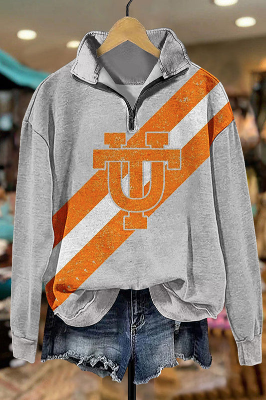 Gameday Tennessee Volunteers Contrast Stripe Zip Sweatshirt