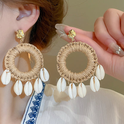 Bohemian Ethnic Style Feather Long Tassel Earrings