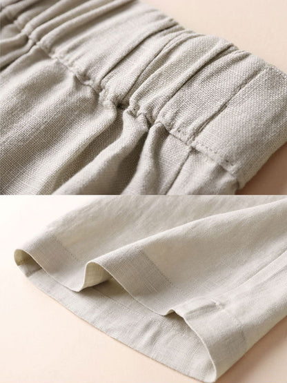 Cotton And Linen Wide-leg Casual Pants