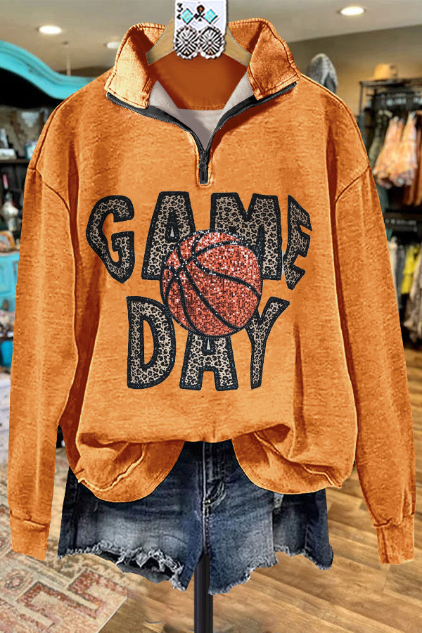 Classic Color Contrast Gameday Basketball Sweatshirt