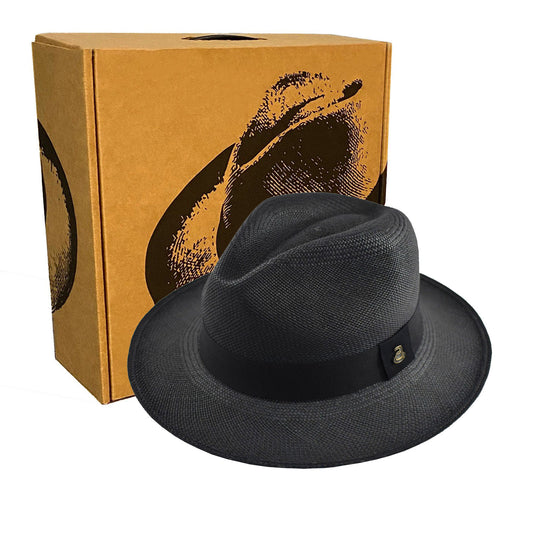 Advanced Original Panama Hat-Black Toquilla Straw-Handwoven in Ecuador