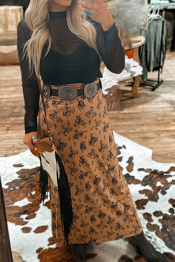 Western Animal Print Skirt