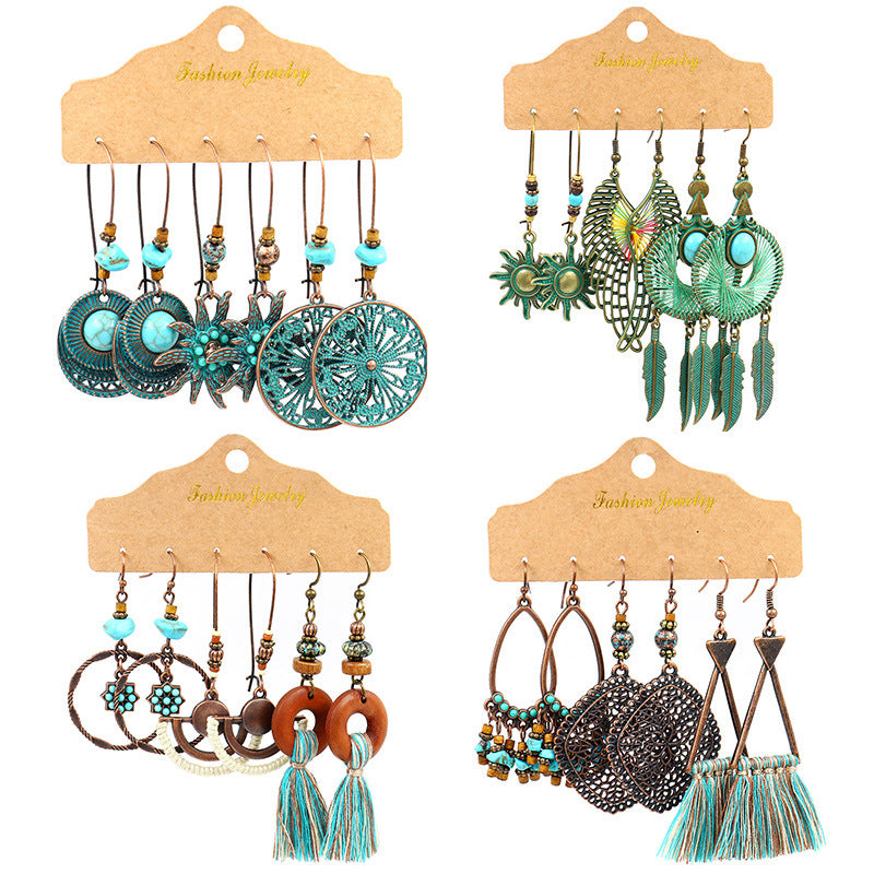 Women's Bohemian Combination Set Irregular Earrings