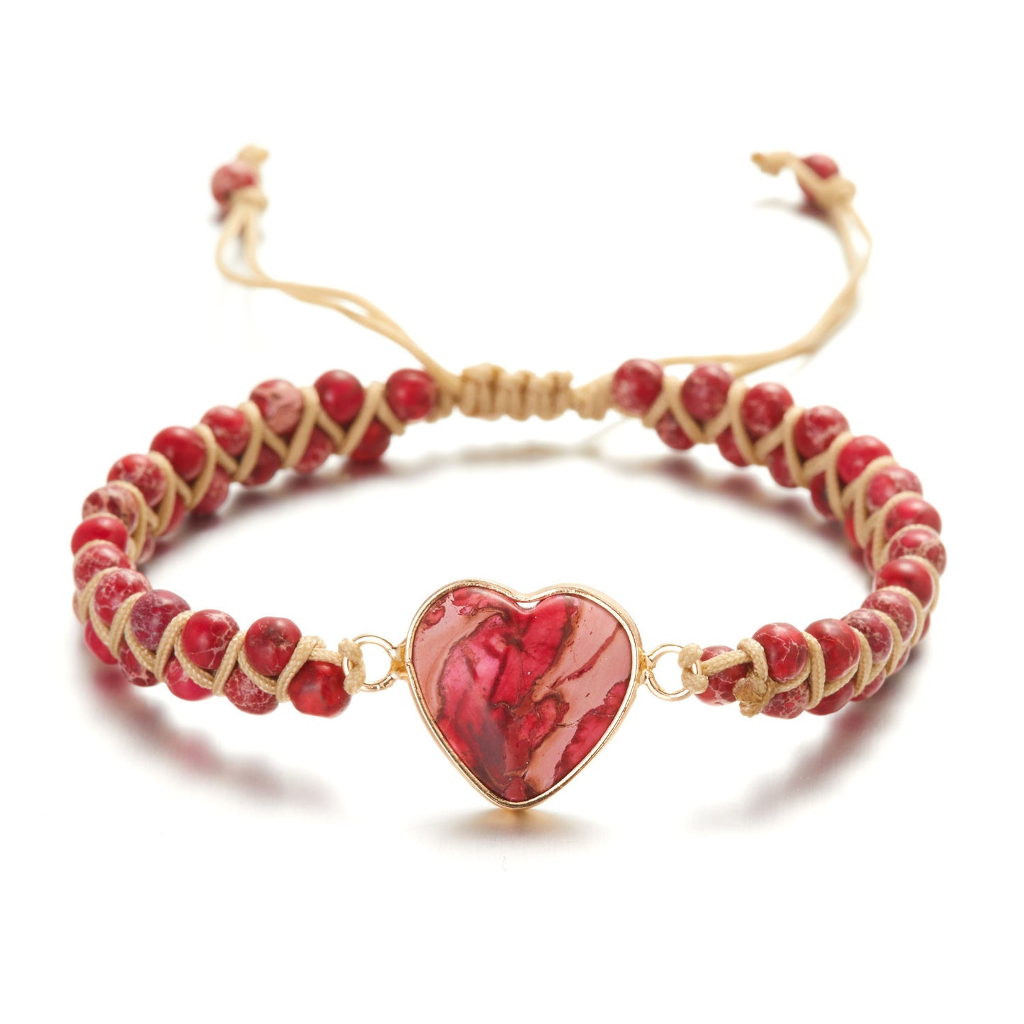 Unisex Hand-woven Heart-shaped Imperial Stone Natural Stone Bracelet