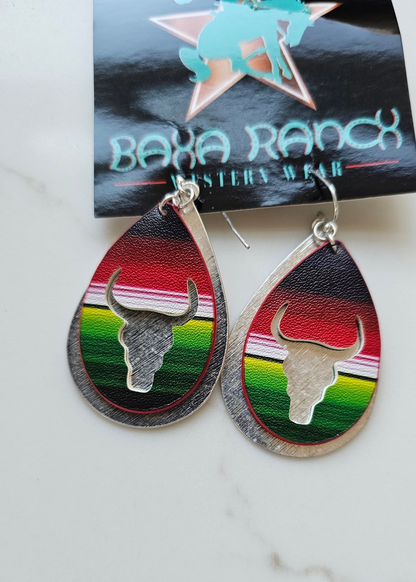 Serape Bullhead Earrings