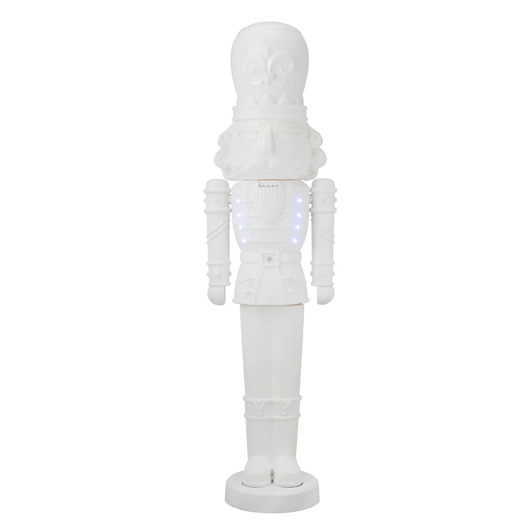 6.5' DlY White Nutcracker Mold, With Lights Plays Music