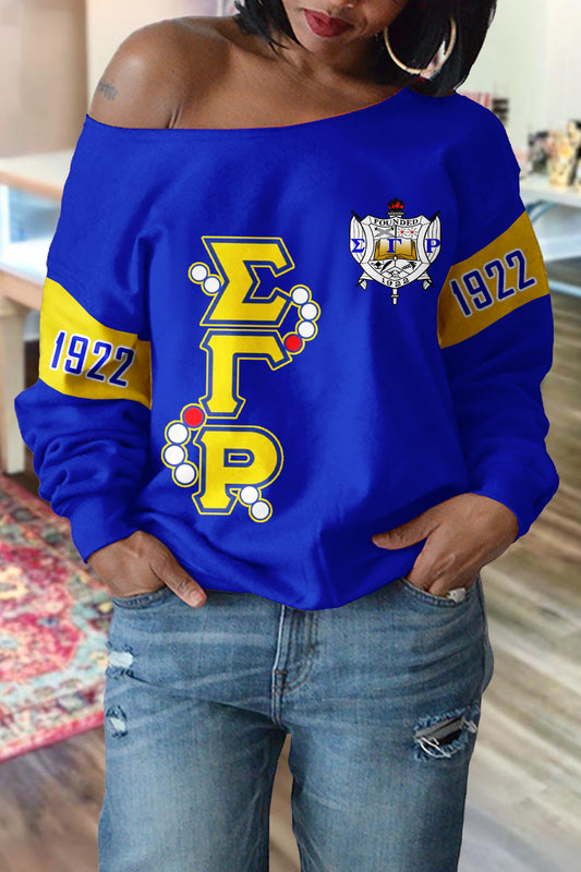 Sigma Gamma Rho Sorority Print Drop Shoulder Sweatshirt