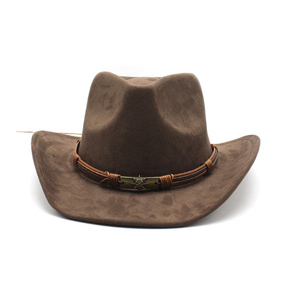 Men's Vintage Western Cowboy Hat Suede Knight British Felt Hat