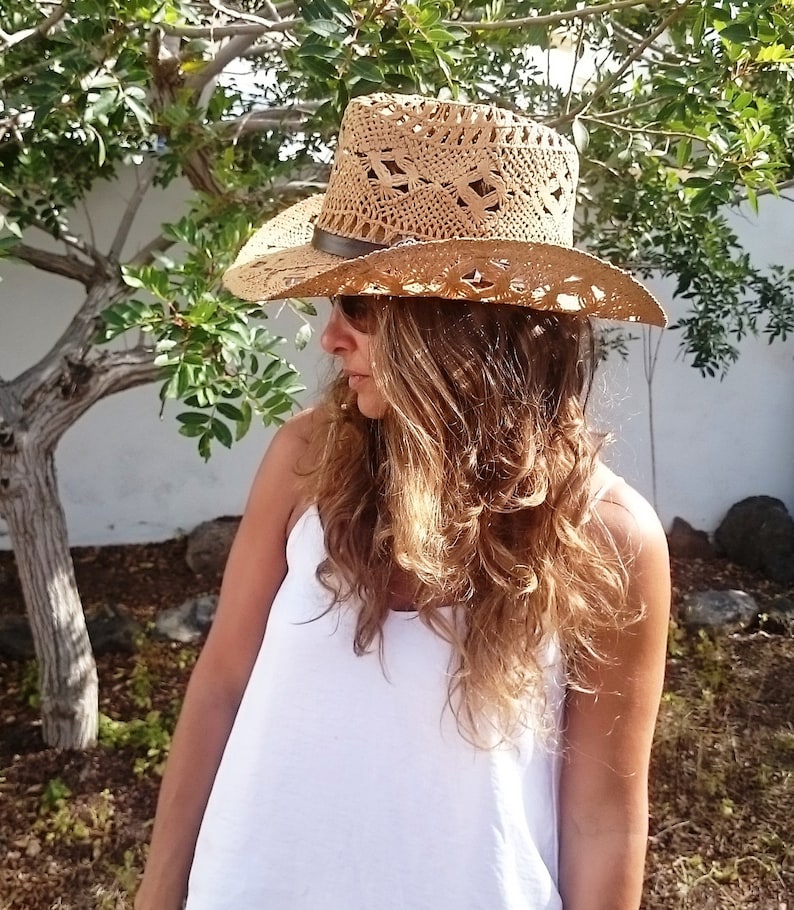 Boho cowboy hats for women, bohemian cowgirl straw hat, stetson western hats, kekugi