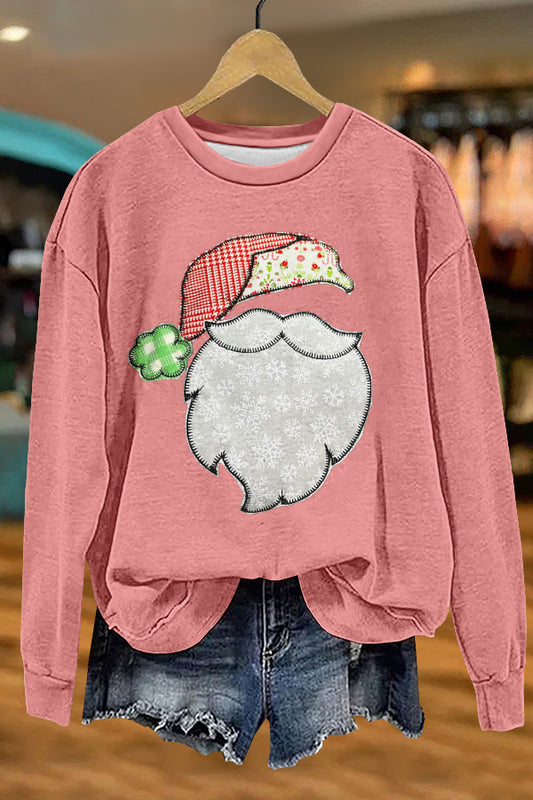 Cute Christmas Santa Claus Print Sweatshirt