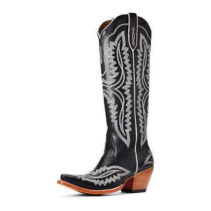 Women's Vintage Embroidered Pointed Toe Western Boots