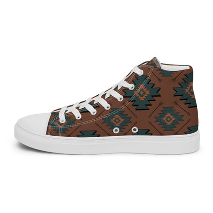 Aztec Mullet Cowboy Men__ high top canvas shoes