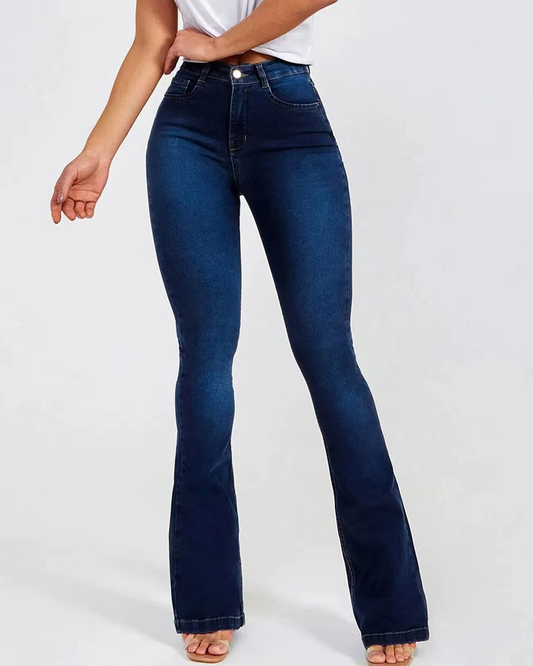 Women'S High Waist Slim Stretch Flared Jeans