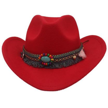 Unisex Fall Vintage Western Cowboy Woolen Sun Protection Wide Brim Hat