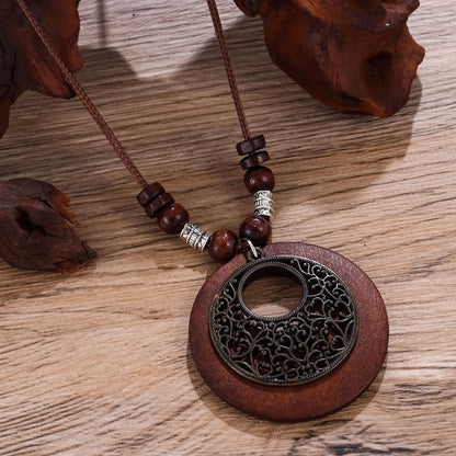 Women's Bohemian Wooden Alloy Necklace