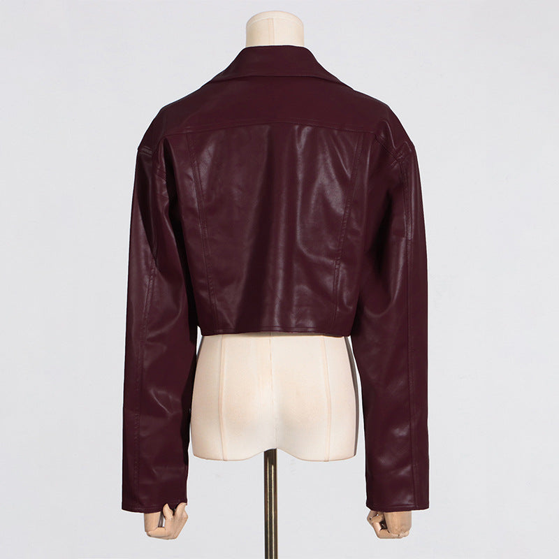 Serena Cropped Faux Leather Jacket