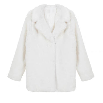 Vanessa Luxe White Faux Fur Coat