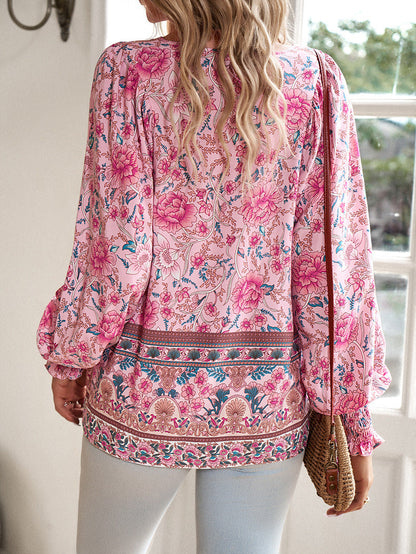 Elara Boho Floral Blouse