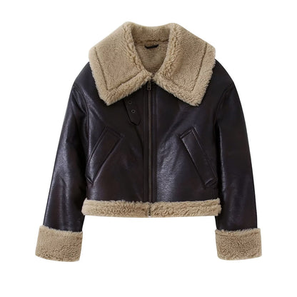 Celeste Luxe Shearling Aviator Jacket